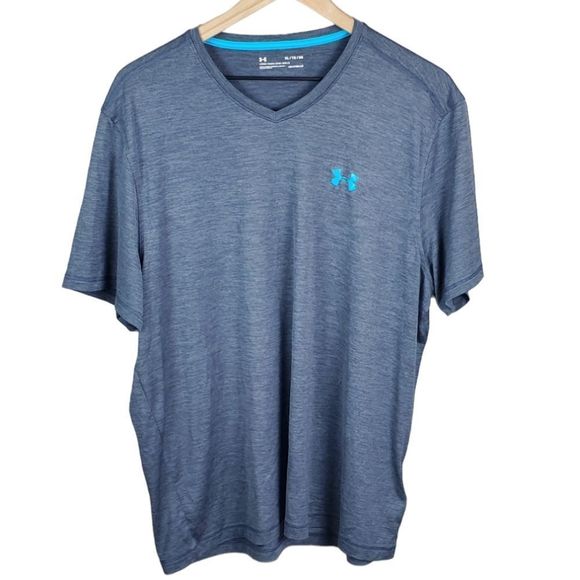Under Armour Other - Under Armour Charcoal Gray & Blue Loose Fit Heatgear t-Shirt